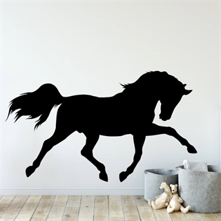 Schöne Silhouette eines Dressurpferdes auf einem Wandtattoo