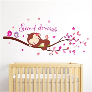 Schlafender Affe mit dem Text "Süße Träume"