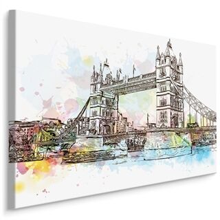 Leinwand Tower Bridge mit Wasserfarben bemalt