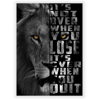 Poster mit Löwe und Motivationstext