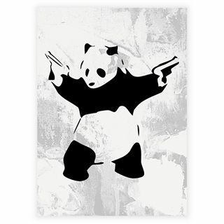 Poster - Bewaffneter Panda von Banksy