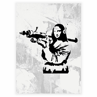 Poster - Mona Lisa Bazooka von Banksy