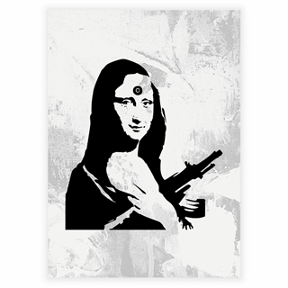 Poster - Mona Lisa mit einer AK47 von Banksy