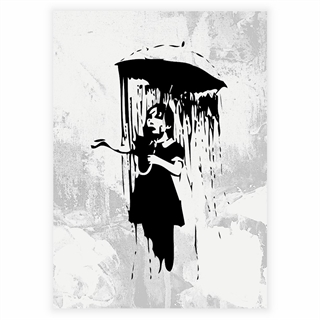Poster - Mädchen mit Regenschirm von Banksy