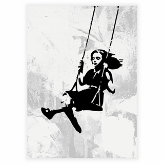 Poster - Mädchen auf einer Schaukel von Banksy