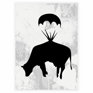 Poster - Kuh im Fallschirm von Banksy
