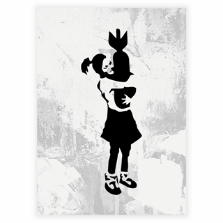 Poster - Mädchen umarmt Rakete von Banksy