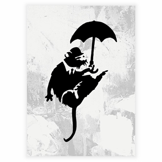 Poster - Ratte mit Regenschirm von Banksy