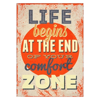 Poster mit dem Leben beginnt am Ende Ihrer Komfortzone