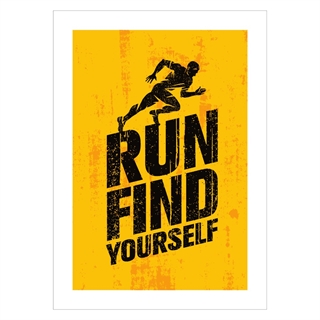 Poster mit Sporttext - Laufen und zu sich selbst finden