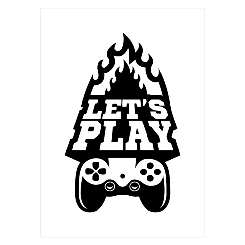 Gamer- Poster mit dem Text Let\'s Play
