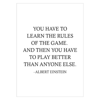 Poster mit Zitat von Albert Einstein, Du musst lernen