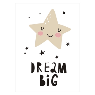 Niedliches Kinderposter mit einem Stern und dem Text dream big