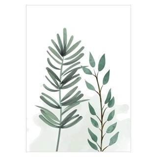 Schönes und schlichtes Poster mit Grünpflanzenmotiv