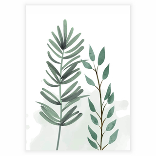 Schönes und schlichtes Poster mit Grünpflanzenmotiv