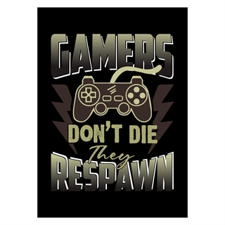 Gamer- Poster mit Controller und dem coolsten Text auf schwarzem Hintergrund