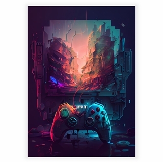 Poster mit Cyber-Gaming-Controller