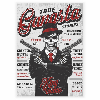 Cooles Gangster- Poster mit Totenkopf - Totenkopf Poster