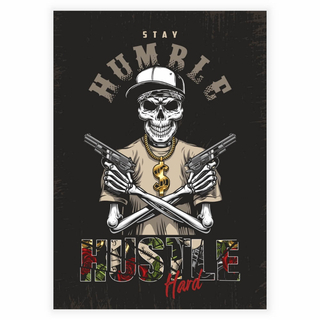 Coole Illustration mit Text „Stay Humble Husten “Poster