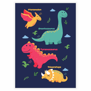 Lernen Sie die Namen der Dinosaurier mit diesem niedlichen Lernposter