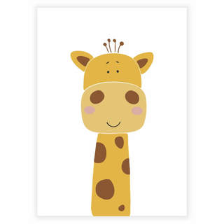 Einfaches und süßes Kinderposter mit einer Giraffe