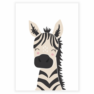 Einfaches und süßes Kinderposter mit einem Zebra