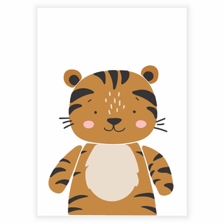 Einfaches und süßes Kinderposter mit einem Tiger