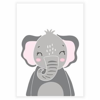 Einfaches und süßes Kinderposter mit einem Elefanten