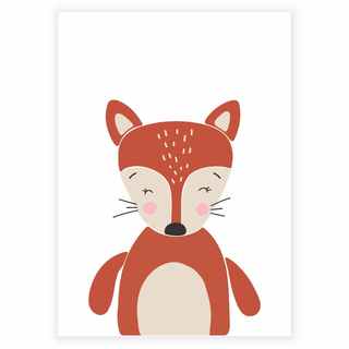 Einfaches und süßes Kinderposter mit einem Fuchs