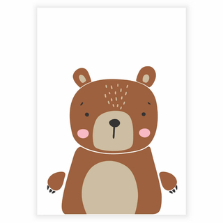 Einfaches und süßes Kinderposter mit einem Bären