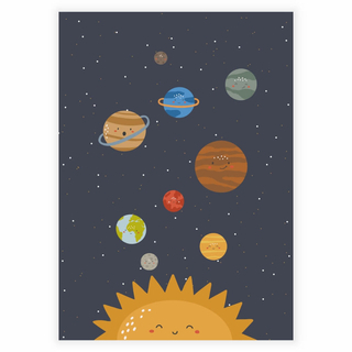 Das Sonnensystem als Poster für das Kinderzimmer