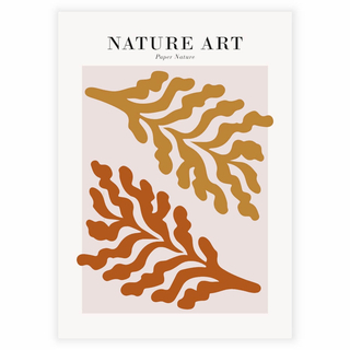 Wunderschönes Poster mit natürlicher Blumenkunst in kastanienbraunen Farbtönen