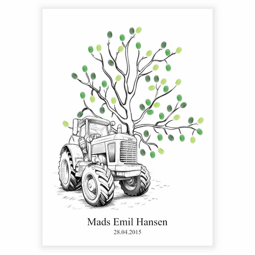 Fingerabdruck für einen festlichen Anlass mit diesem Poster mit Baum und Traktor