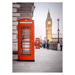 Poster mit roten Telefonzellen aus den Straßen Londons