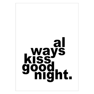 Poster mit dem Text Immer gute Nacht Kuss