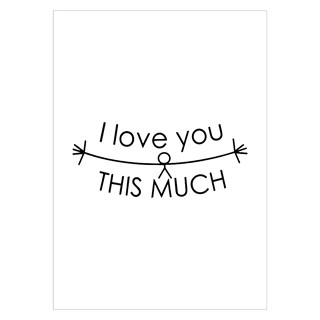 Poster mit dem Text I love you so sehr und einem Streichholz