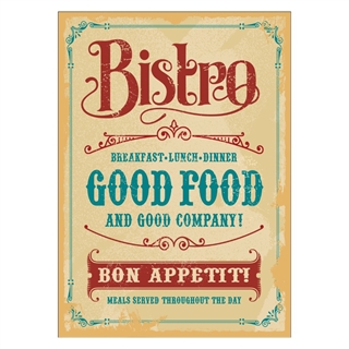 Poster mit Text für Bistro gutes Essen