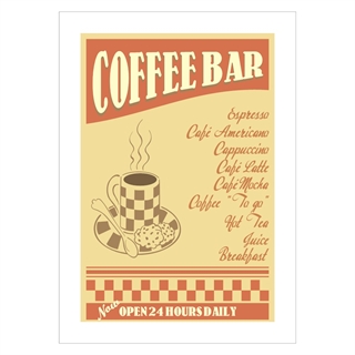 Poster mit Retro-Kaffeebar