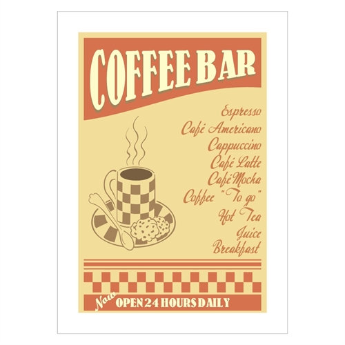 Poster mit Retro-Kaffeebar