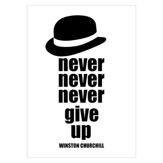 Cooles und modernes Poster mit einem Zitat von Winston Churchill