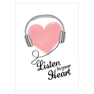 Poster mit Herz und Text Hör auf dein Herz