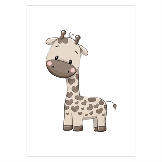 Kinderposter - Niedliche Giraffe stehend