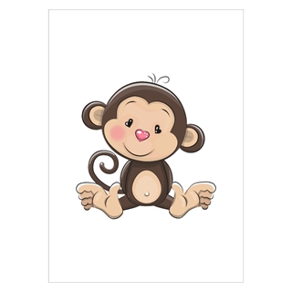 Schönes Kinderposter mit süßem Affen
