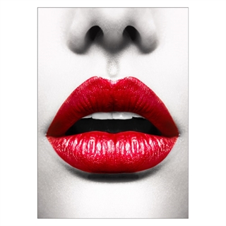 Poster Frauenmund mit sehr roten Lippen