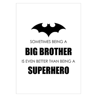 Poster - Bruder sein mit Logo Batman