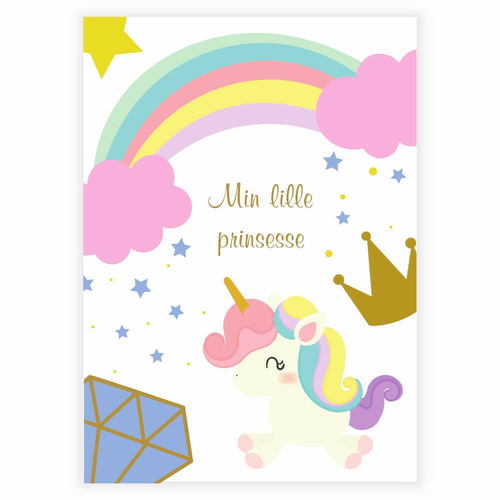 Poster mit Einhorn und dem Text meine kleine Prinzessin