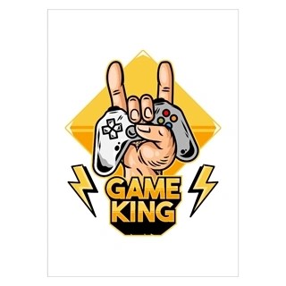 Poster mit dem Text Game King mit Controller