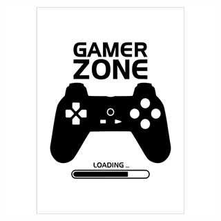Poster mit dem Text Game Zone und Controller