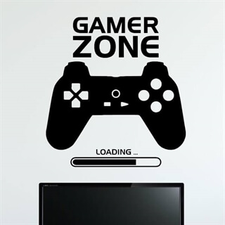 Wandsticker mit Controller und dem Text gamer zone loading