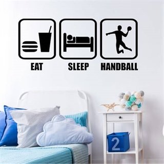 Wandtattoo mit dem Text Eat, sleep, Handball für Jungen